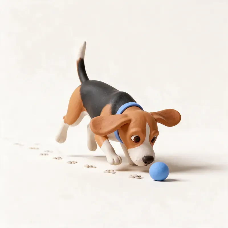 Beagle-harrier: haciendo ejercicio (ilustración)
