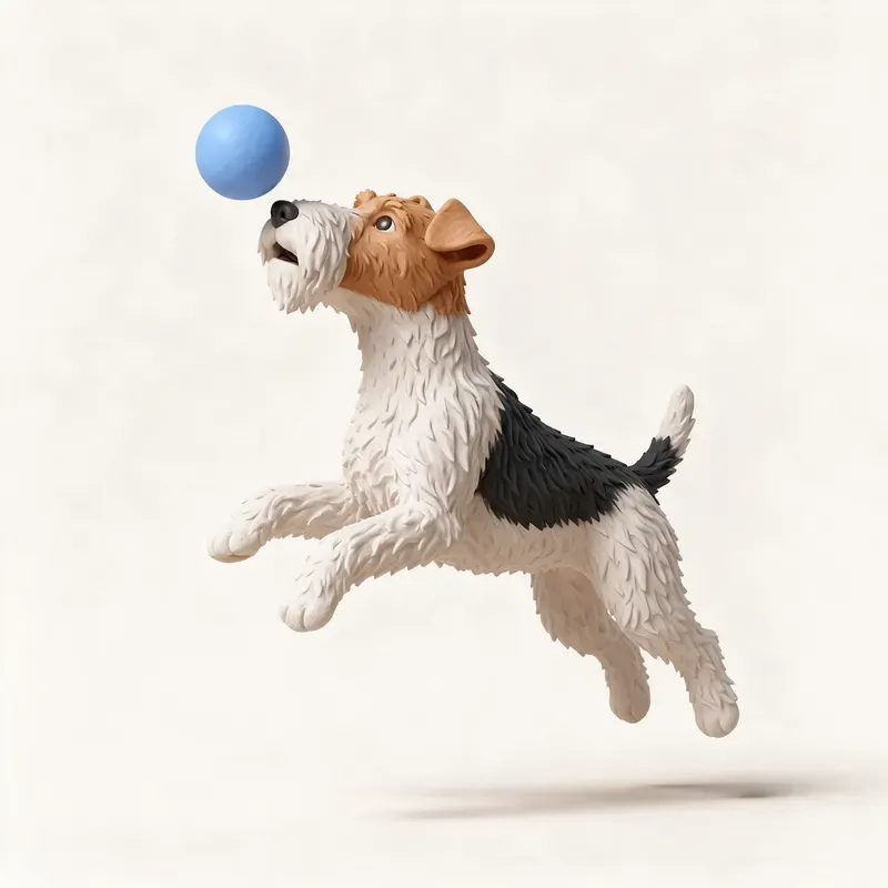 Fox terrier de pelo duro: haciendo ejercicio (ilustración)
