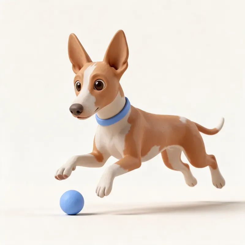 Podenco andaluz: haciendo ejercicio (ilustración)