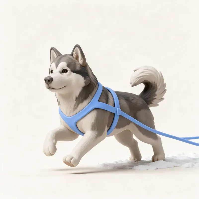 Alaskan malamute: haciendo ejercicio (ilustración)