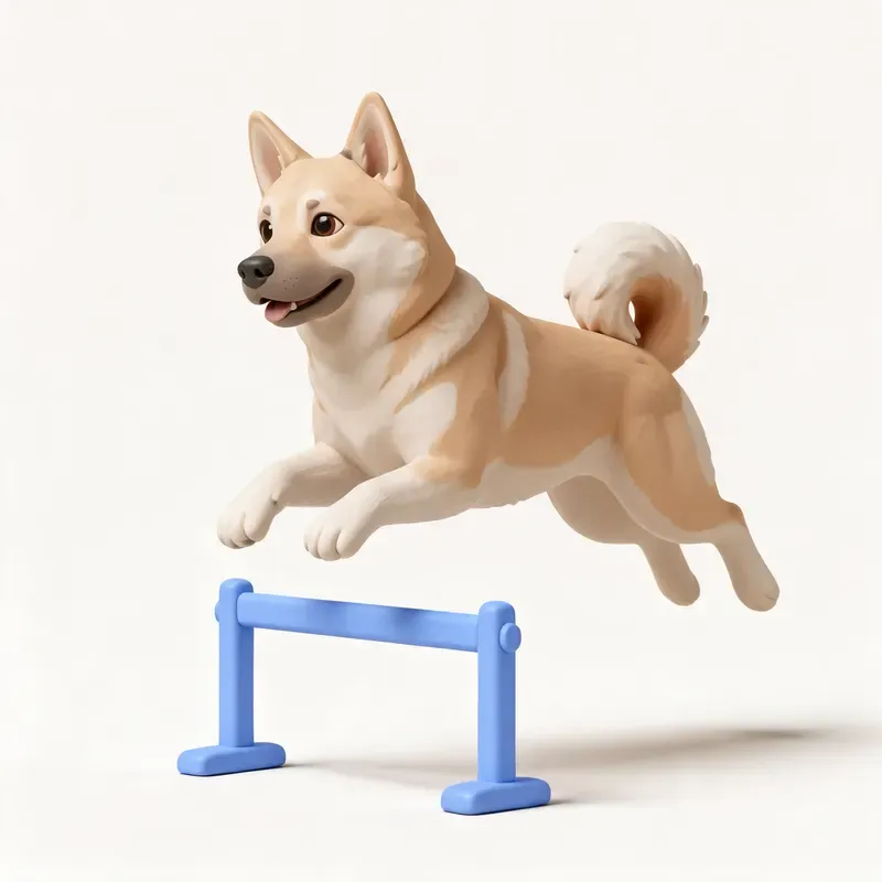 Buhund noruego: haciendo ejercicio (ilustración)