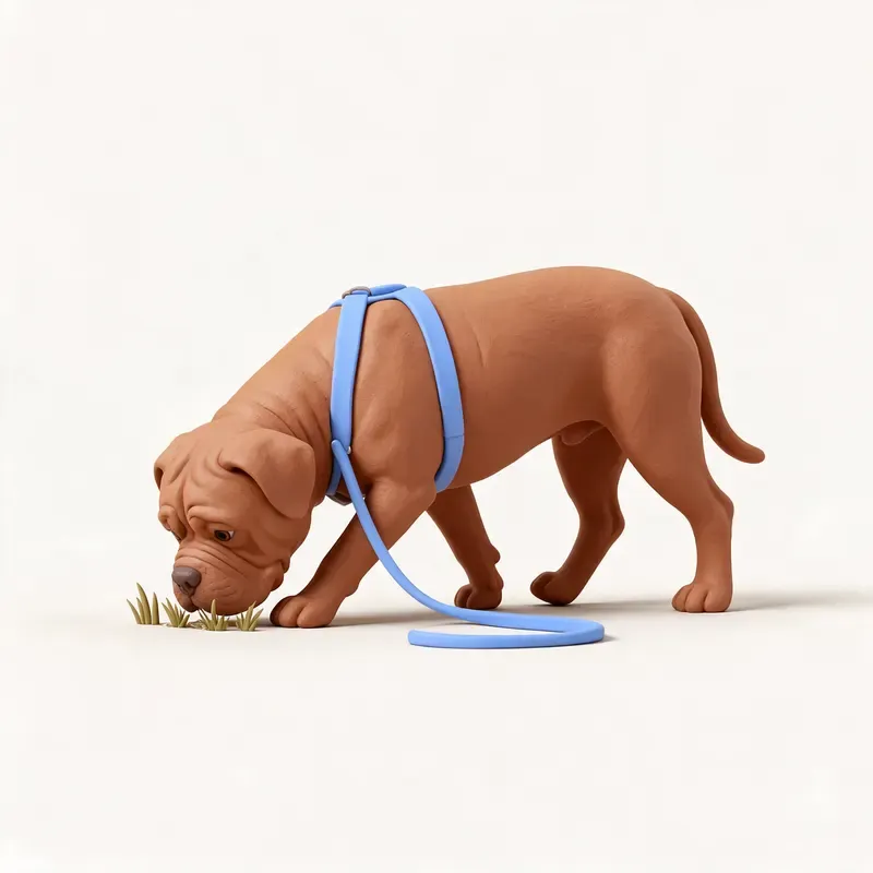 Dogo de Burdeos: haciendo ejercicio (ilustración)