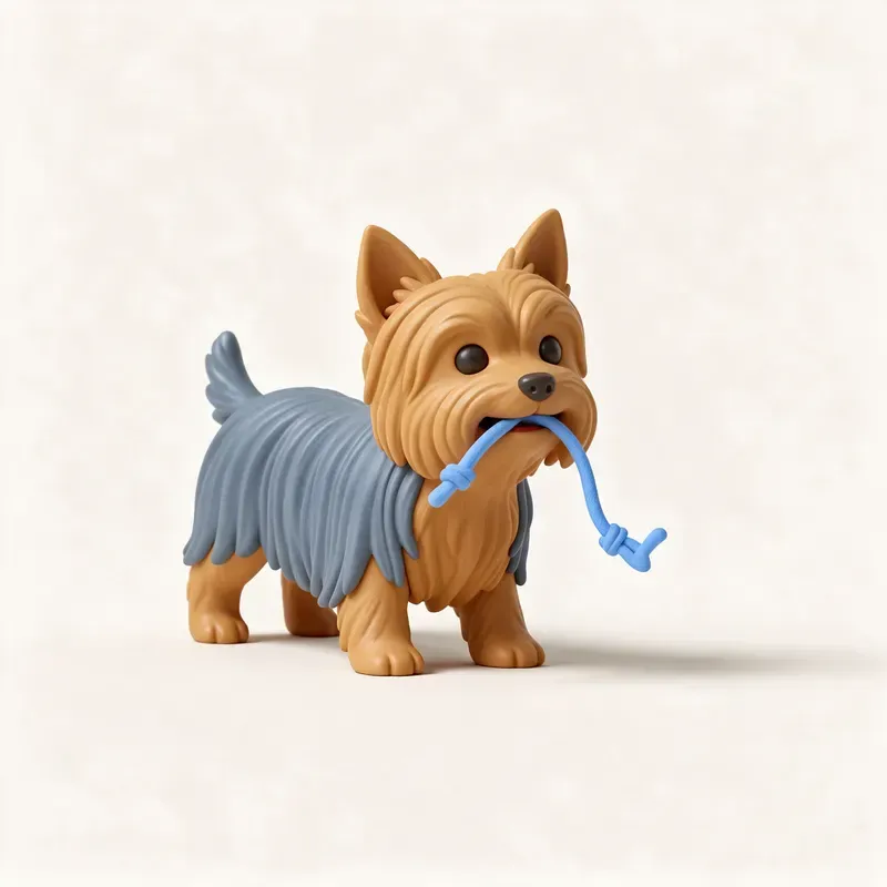 Yorkshire terrier: haciendo ejercicio (ilustración)