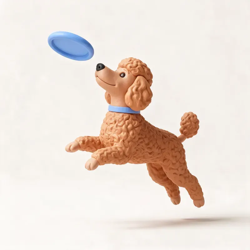 Caniche: haciendo ejercicio (ilustración)