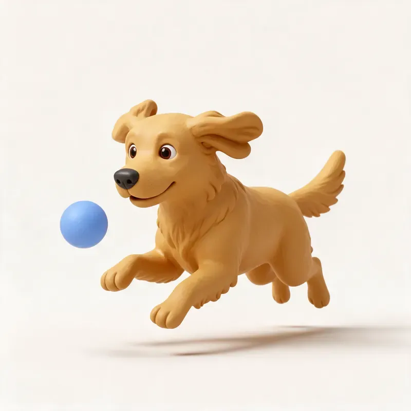 Golden retriever: haciendo ejercicio (ilustración)