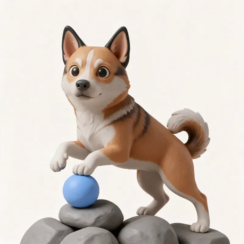 Lundehund noruego: haciendo ejercicio (ilustración)