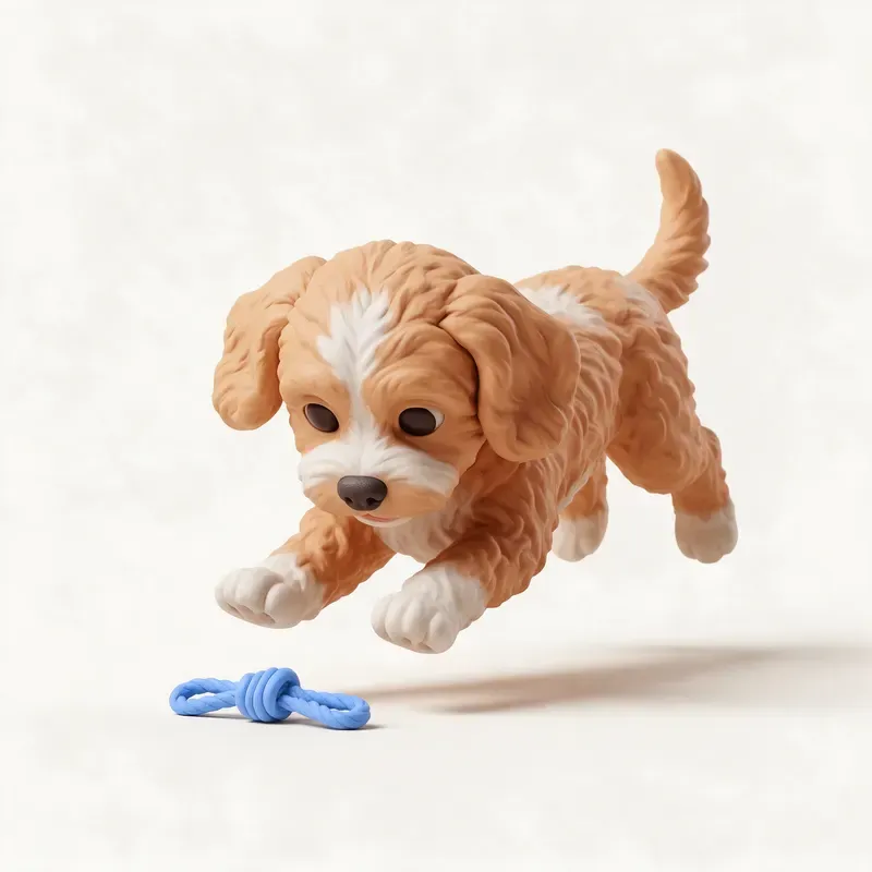 Cavapoo: haciendo ejercicio (ilustración)