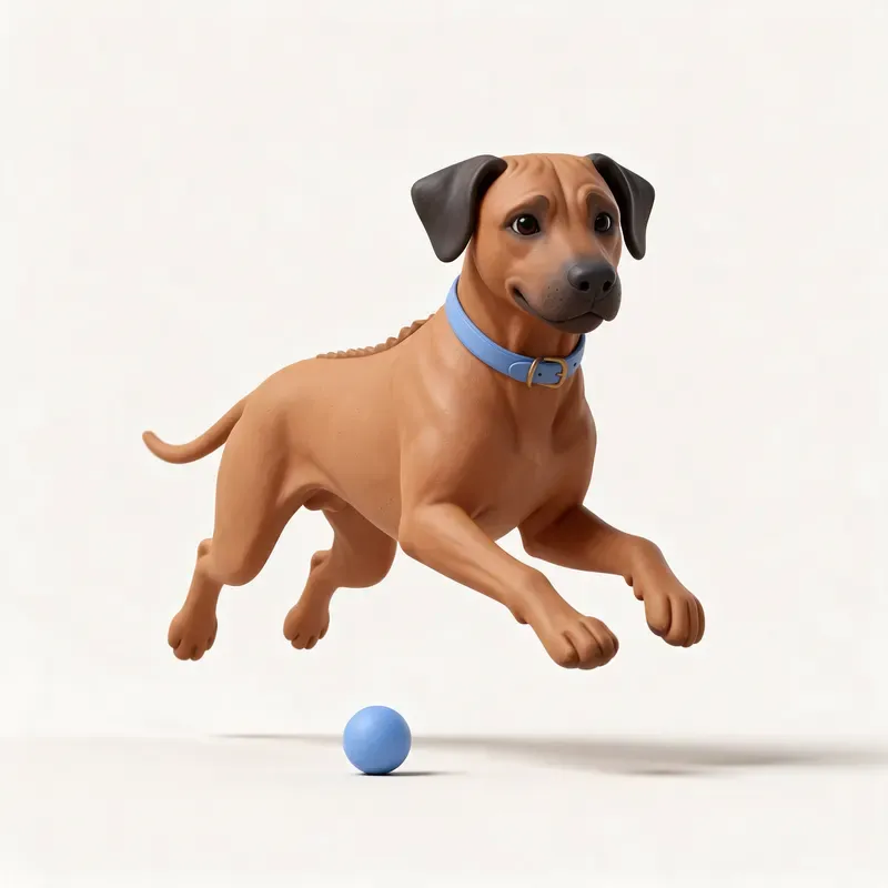 Rhodesian ridgeback: haciendo ejercicio (ilustración)
