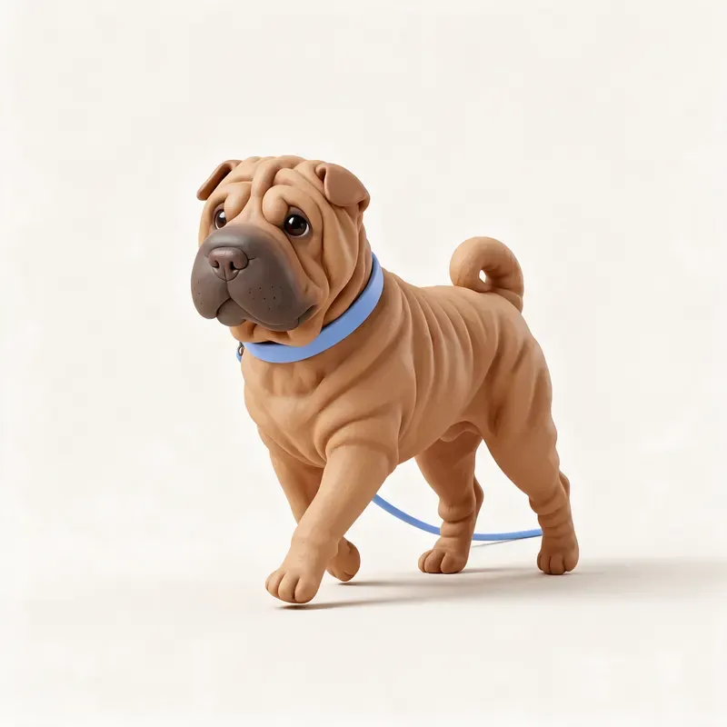Shar pei: haciendo ejercicio (ilustración)