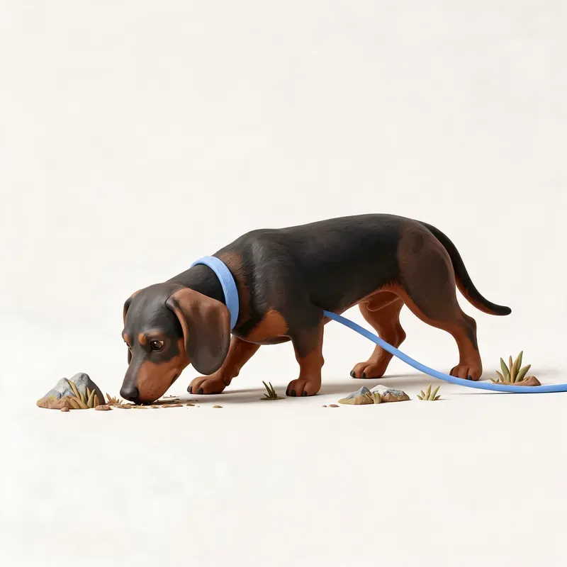 Basset de los Alpes: haciendo ejercicio (ilustración)