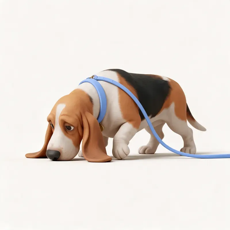 Basset hound: haciendo ejercicio (ilustración)
