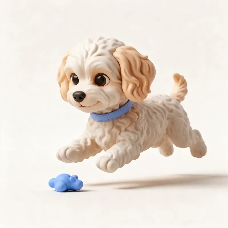 Maltipoo: haciendo ejercicio (ilustración)