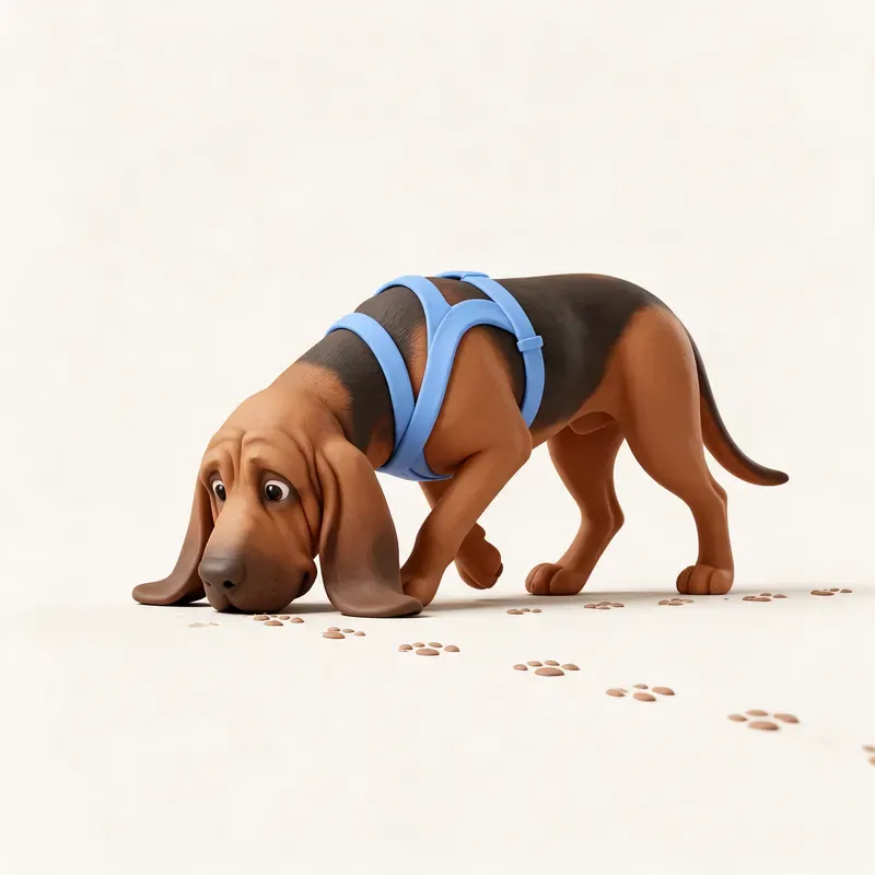 Bloodhound (perro de San Huberto): haciendo ejercicio (ilustración)