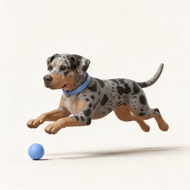 Catahoula Leopard Dog: haciendo ejercicio (ilustración)