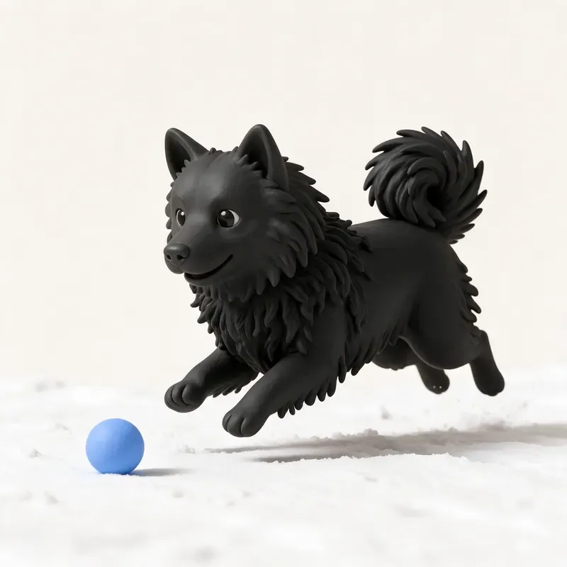 Lapphund sueco: haciendo ejercicio (ilustración)