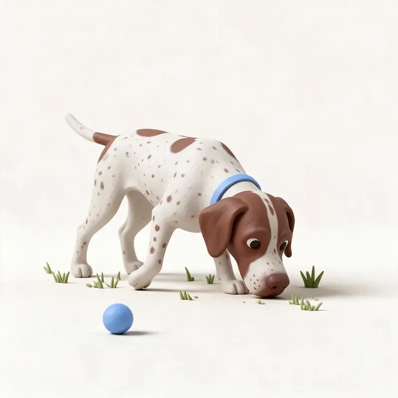 Perro de muestra danés antiguo: haciendo ejercicio (ilustración)