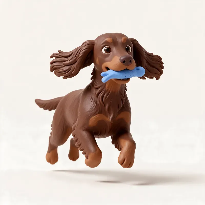 Field spaniel: haciendo ejercicio (ilustración)