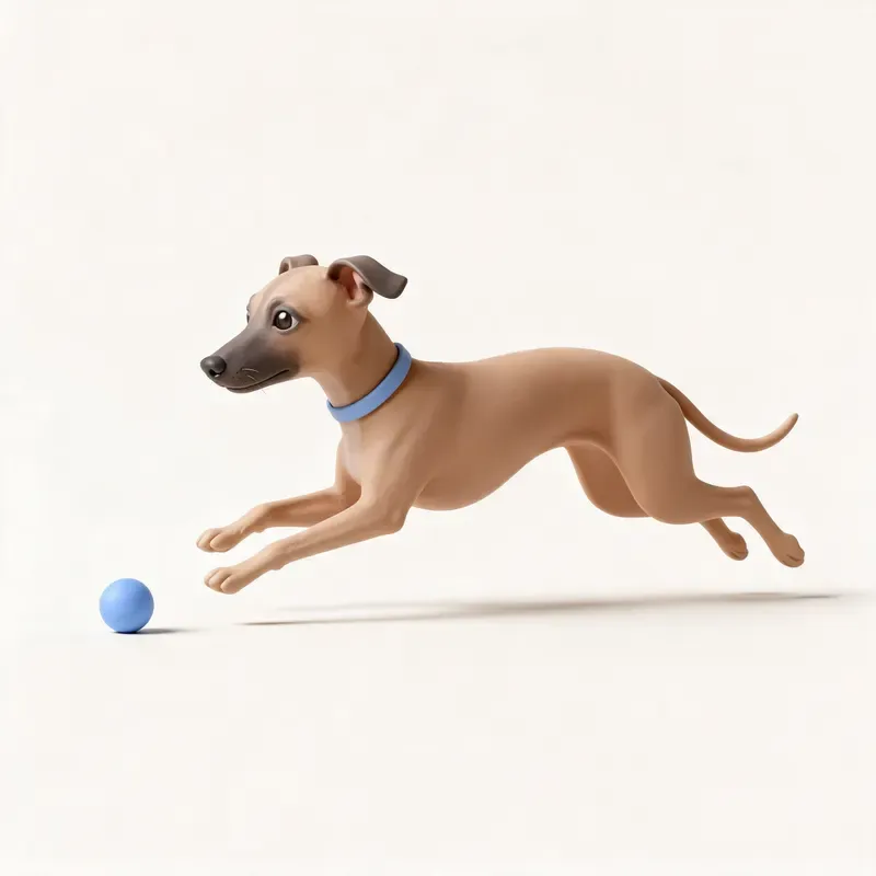 Galgo italiano: haciendo ejercicio (ilustración)