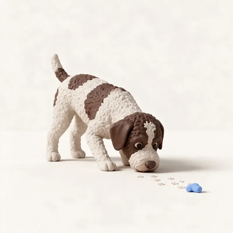 Lagotto romagnolo: haciendo ejercicio (ilustración)