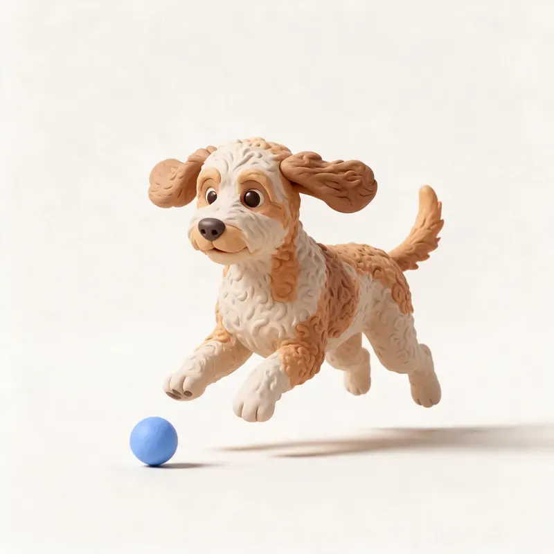Australian labradoodle: haciendo ejercicio (ilustración)