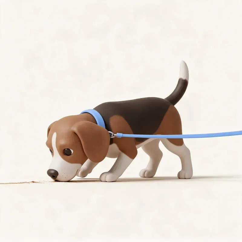 Beagle: haciendo ejercicio (ilustración)