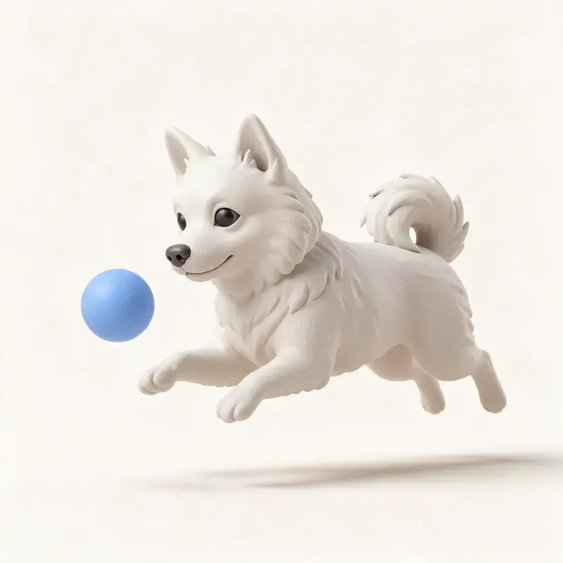 American Eskimo Dog: haciendo ejercicio (ilustración)