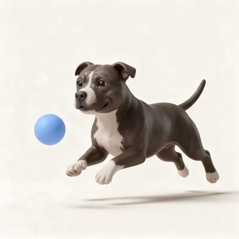 Staffordshire bull terrier: haciendo ejercicio (ilustración)