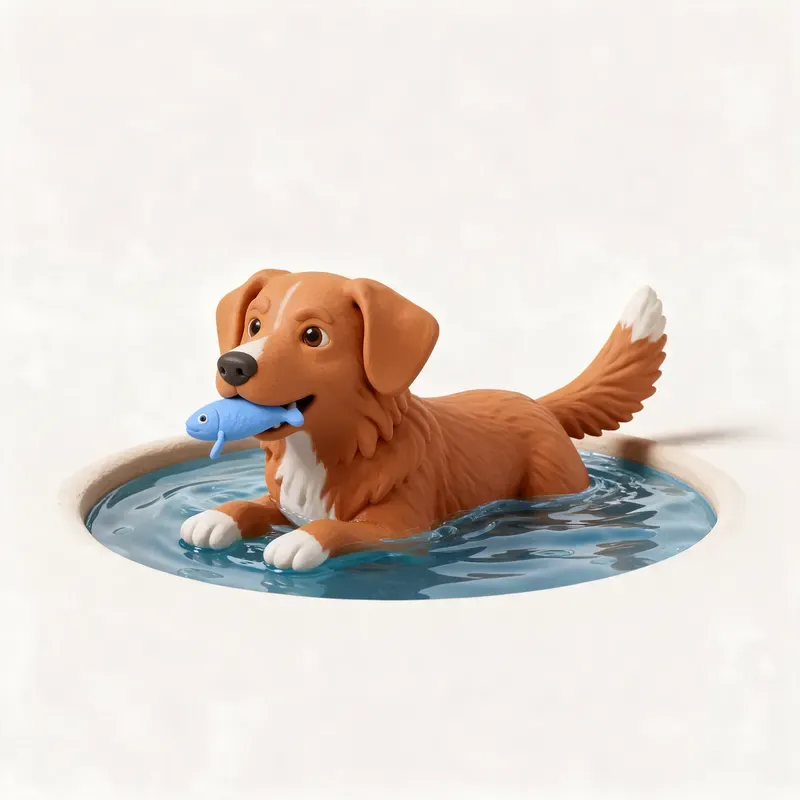 Retriever de Nueva Escocia: haciendo ejercicio (ilustración)