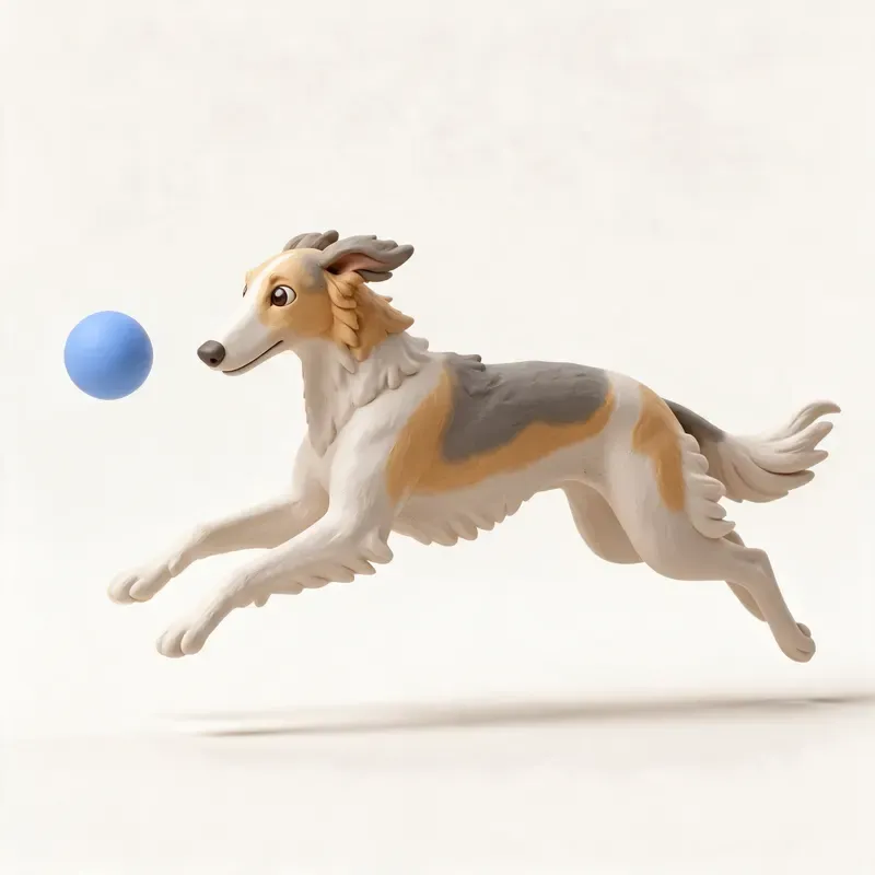 Borzoi: haciendo ejercicio (ilustración)