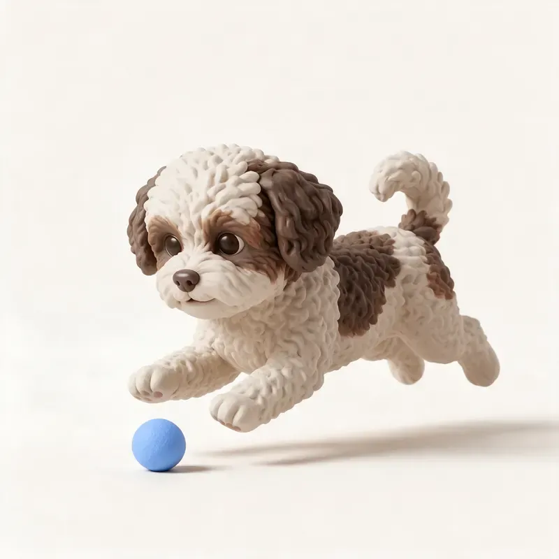 Shih-poo: haciendo ejercicio (ilustración)