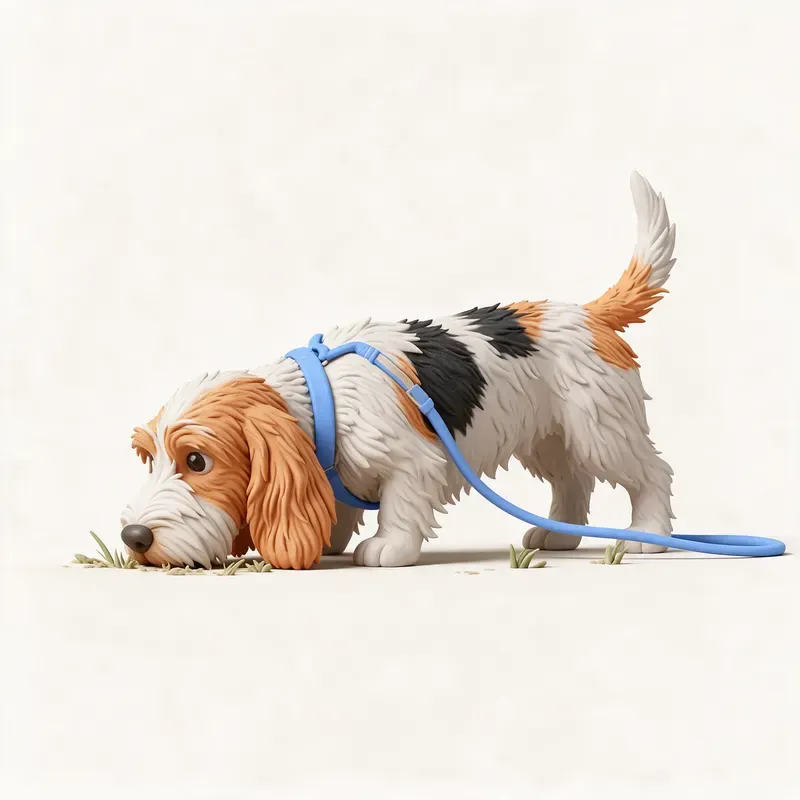 Gran basset grifón vendeano: haciendo ejercicio (ilustración)