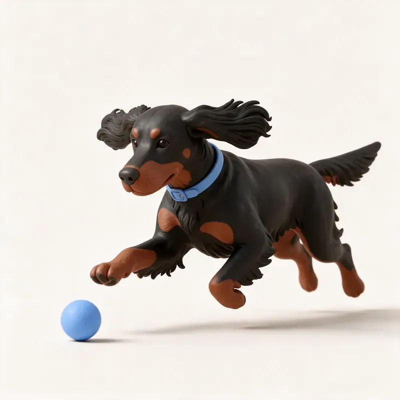 Setter Gordon: haciendo ejercicio (ilustración)