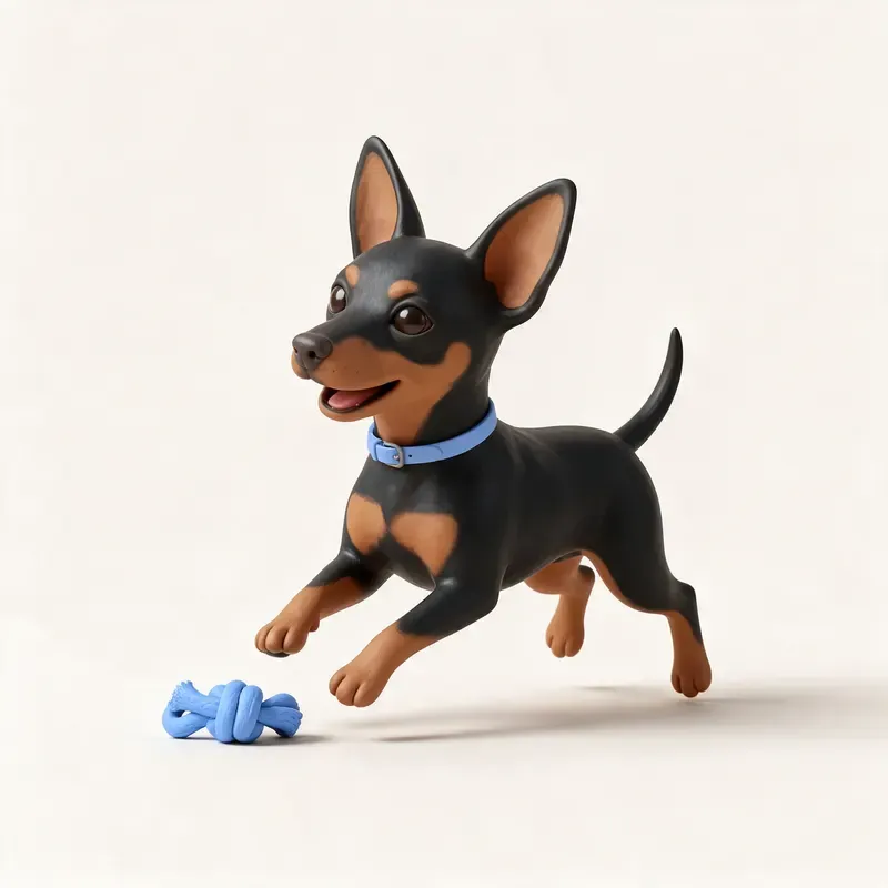 Toy terrier inglés: haciendo ejercicio (ilustración)