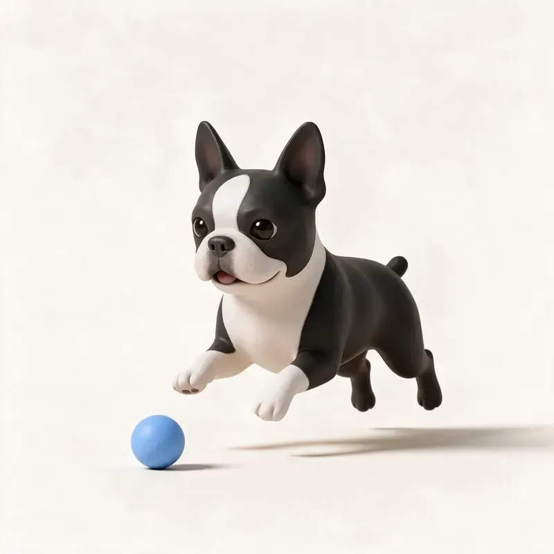 Boston terrier: haciendo ejercicio (ilustración)