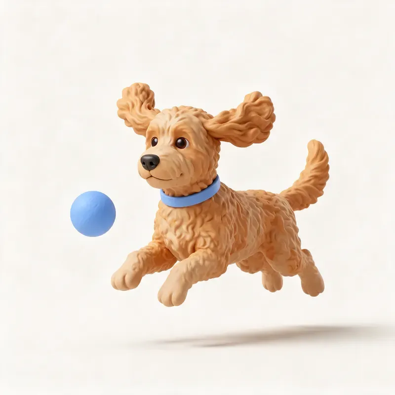 Goldendoodle: haciendo ejercicio (ilustración)