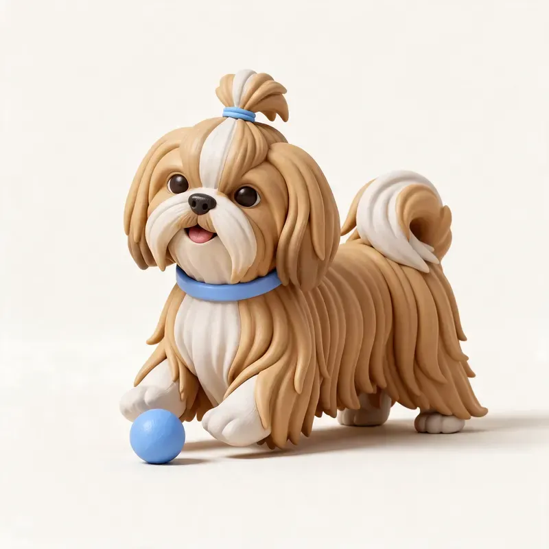 Shih tzu: haciendo ejercicio (ilustración)