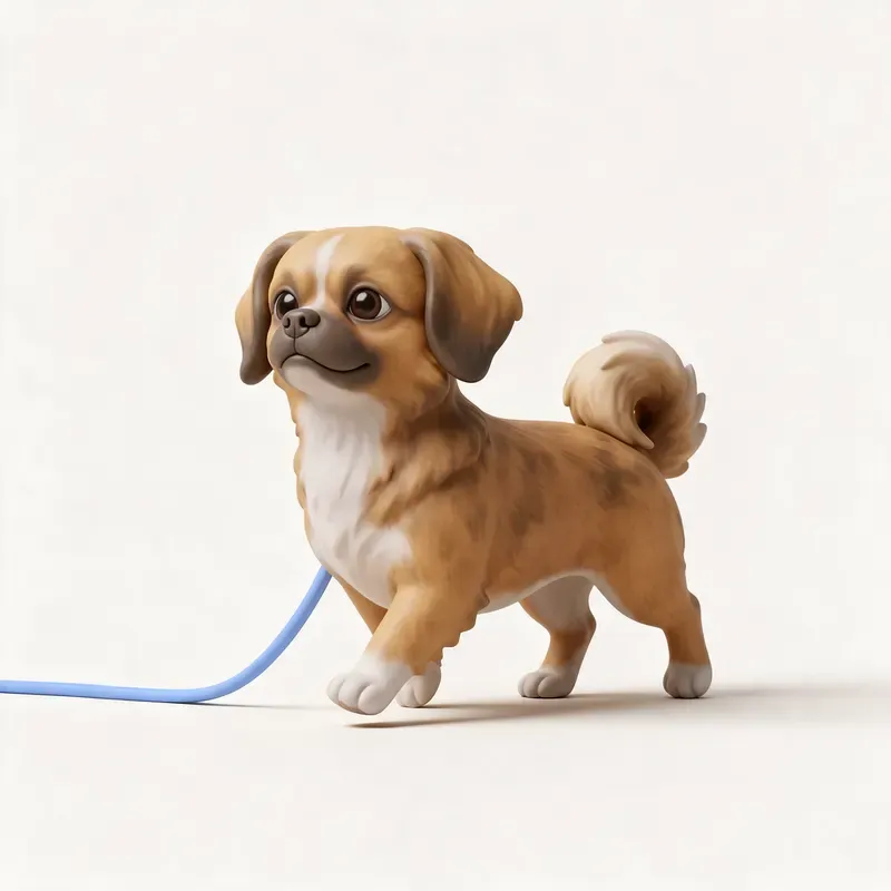 Spaniel tibetano: haciendo ejercicio (ilustración)