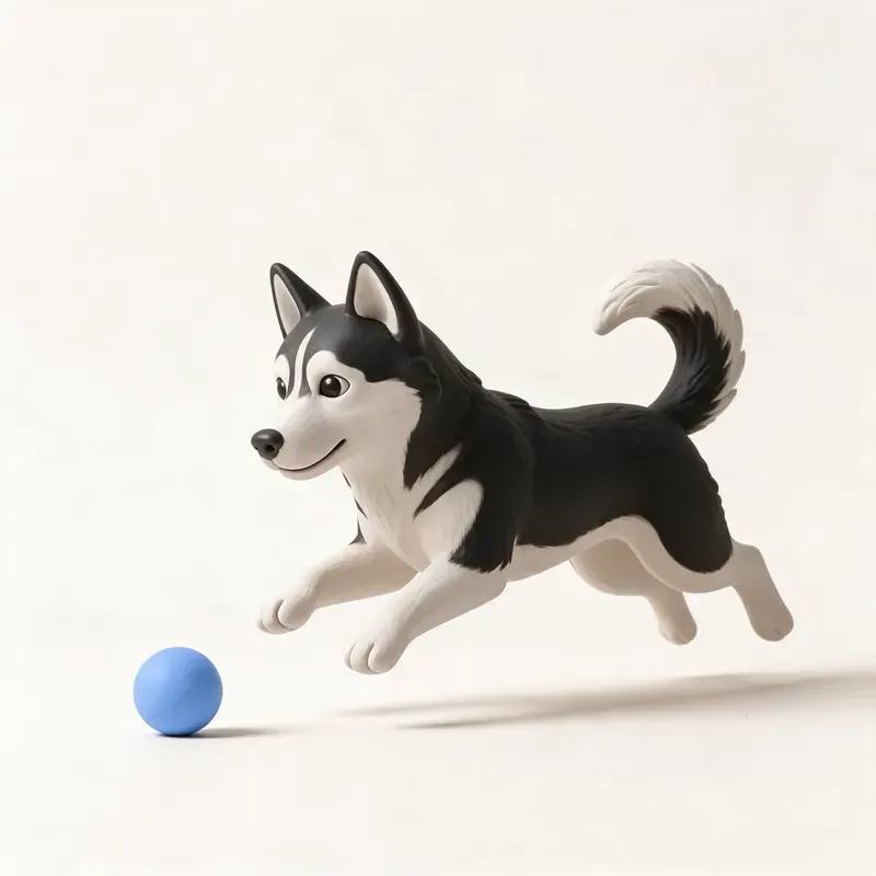 Husky siberiano: haciendo ejercicio (ilustración)