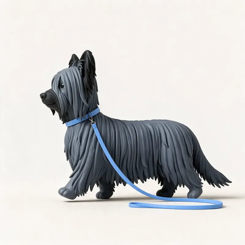 Skye terrier: haciendo ejercicio (ilustración)