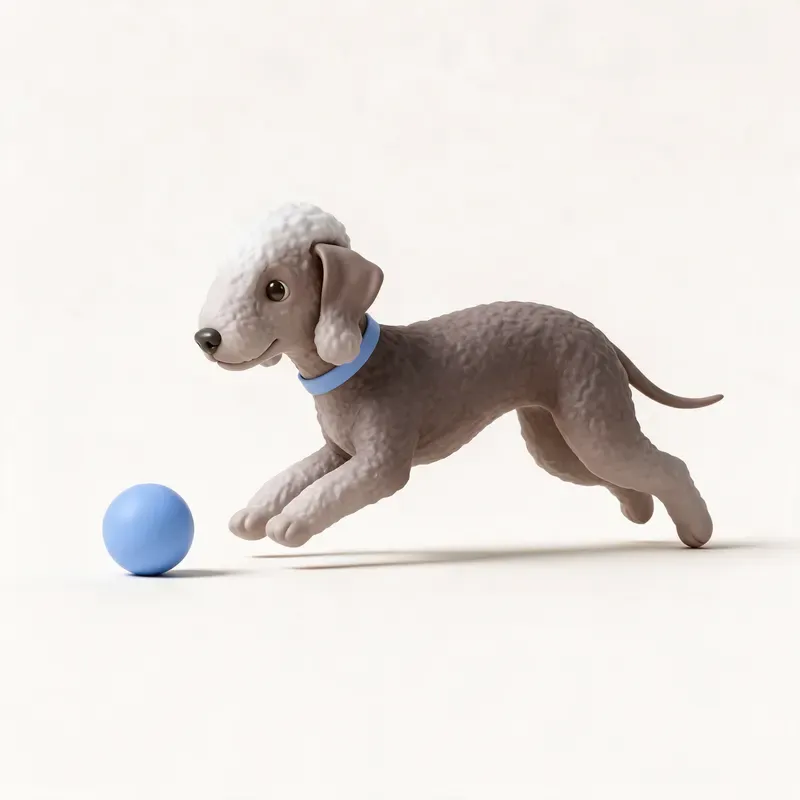 Bedlington terrier: haciendo ejercicio (ilustración)