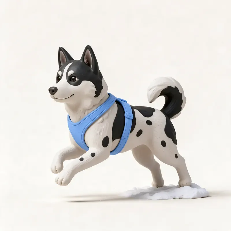 Laika de Yakutia: haciendo ejercicio (ilustración)