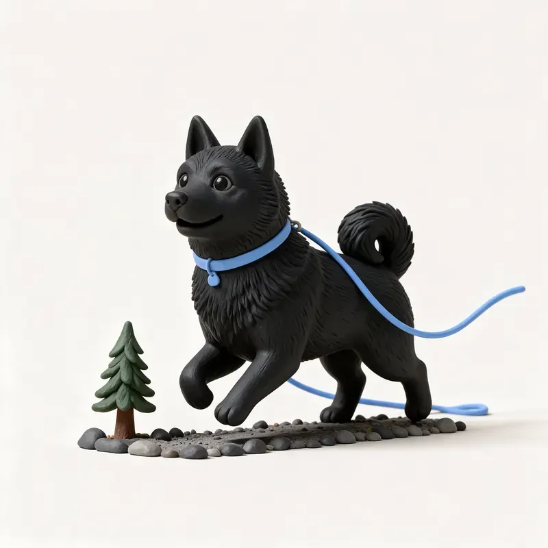Cazador de alces noruego negro: haciendo ejercicio (ilustración)