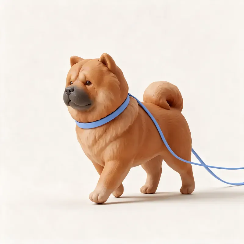 Chow chow: haciendo ejercicio (ilustración)