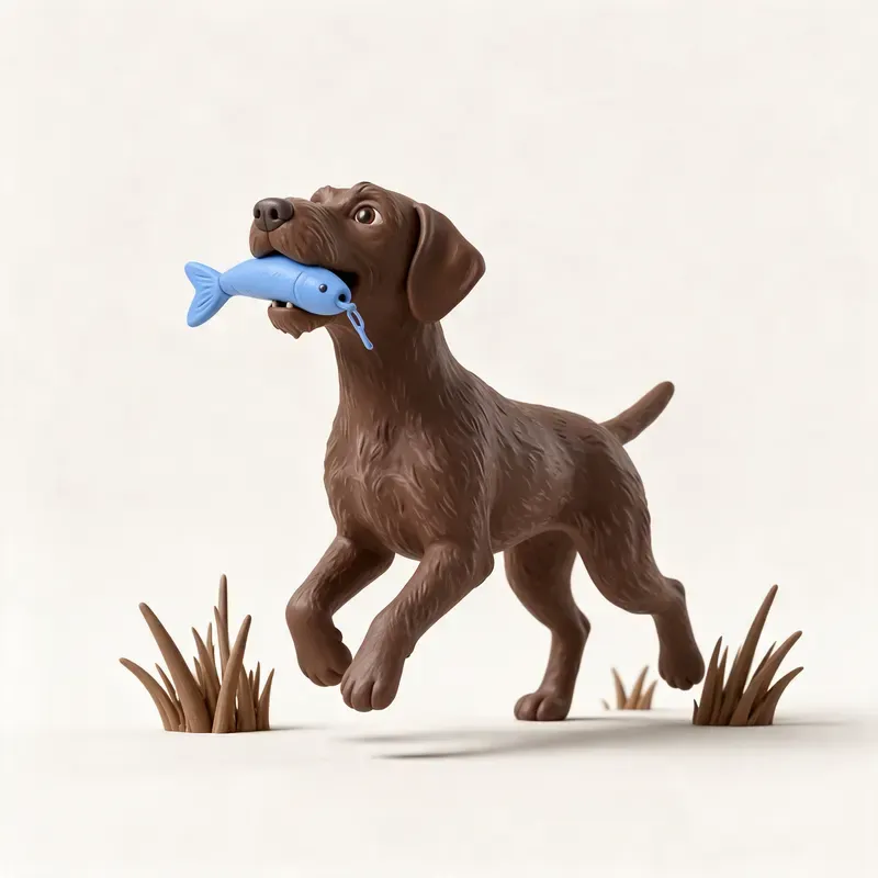 Pudelpointer: haciendo ejercicio (ilustración)