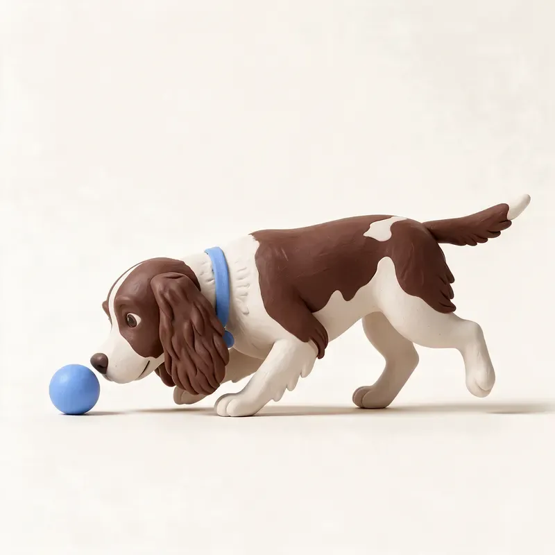Springer spaniel inglés: haciendo ejercicio (ilustración)