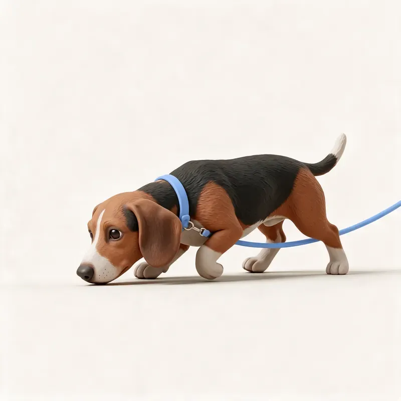 Basset de Westfalia: haciendo ejercicio (ilustración)