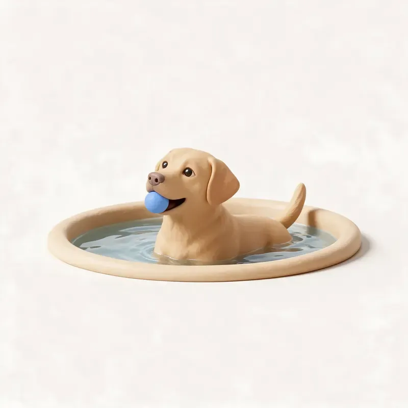 Labrador retriever: haciendo ejercicio (ilustración)