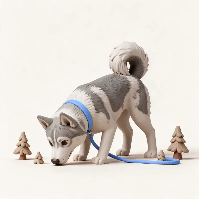 Laika de Siberia occidental: haciendo ejercicio (ilustración)