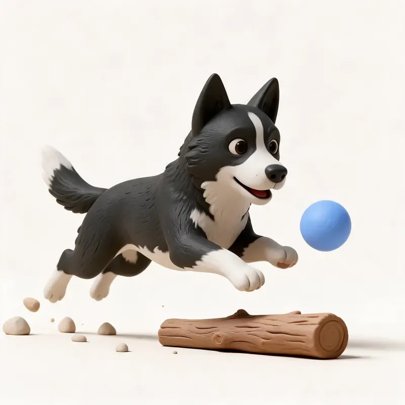 Perro de osos de Carelia: haciendo ejercicio (ilustración)