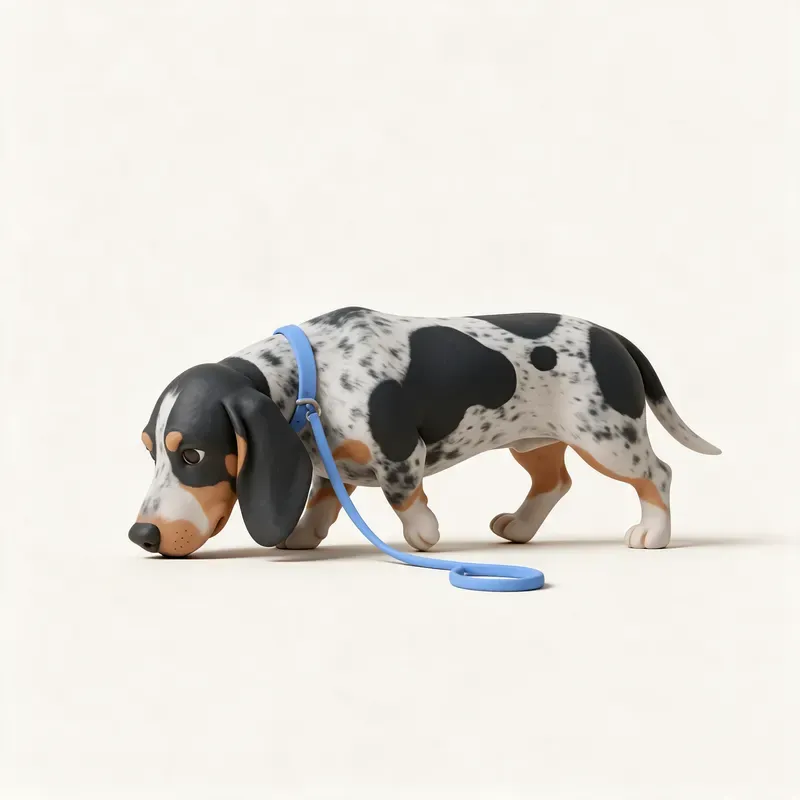 Basset azul de Gascuña: haciendo ejercicio (ilustración)
